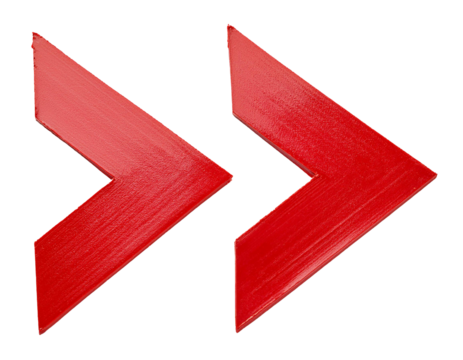 Red marker arrow isolated on white background, cut out - Powered by Adobe