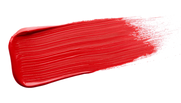 red brush stroke isolated on white background, cutout