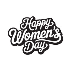 Obraz premium Happy women's day typography silhouette vector art illustration