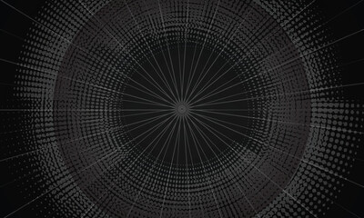 Fototapeta premium 3D blue techno background. Big data visualization on dark space with dotted lines shape effect decoration. Modern graphic design element dots circle style concept for flyer, card, or brochure cover