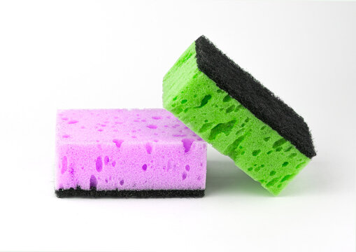 cleaning sponges in various colors