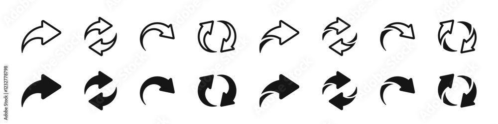 Poster flat black arrow icons. arrow vector set. arrow symbol set. vector arrows. arrow cursor pointer. sim