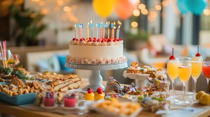 Birthday Celebration: A Lavish Dessert Spread