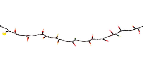 Christmas light line isolated on transparent background