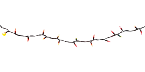 Christmas light line isolated on transparent background