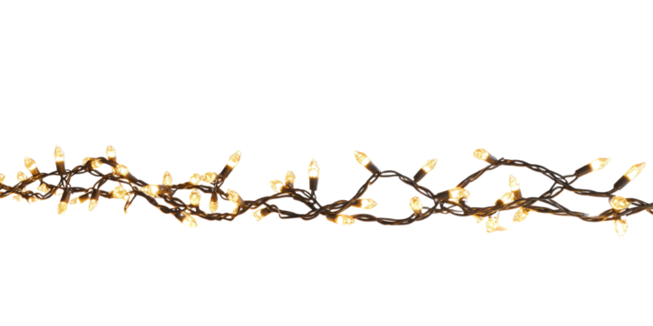 Christmas light line isolated on transparent background