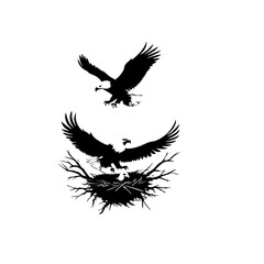 Obraz premium Bald Eagles Vector Logo Design