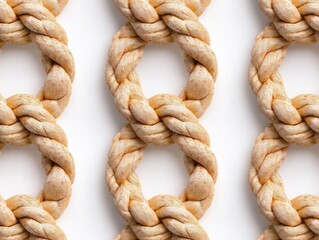 seamless pattern of twisted rope loops on white background