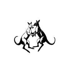 Fototapeta premium Kangaroos Vector Logo Design