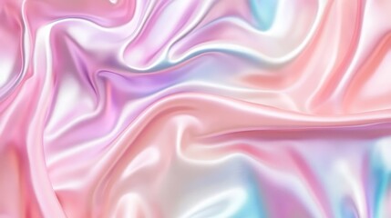 Fototapeta premium Pastel Iridescent Silk Fabric Draped Softly