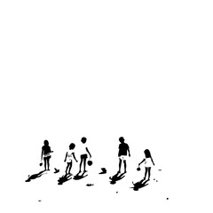 Kids Playing In The Beach Vector Logo Design