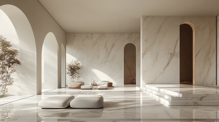 Nowoczesne marmurowe wnętrze, tło generative ai 