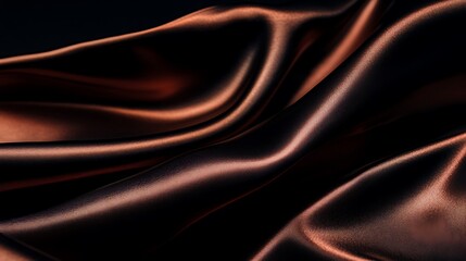 Fototapeta premium Dark Brown Silk Fabric Draped Elegantly