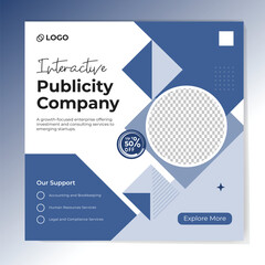 Digital marketing and corporate business service social media post banner template design