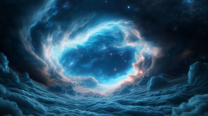 breathtaking cosmic vortex above sea of clouds