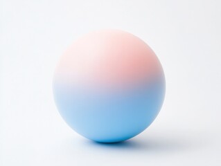 a gradient sphere with pastel pink and blue on a white background
