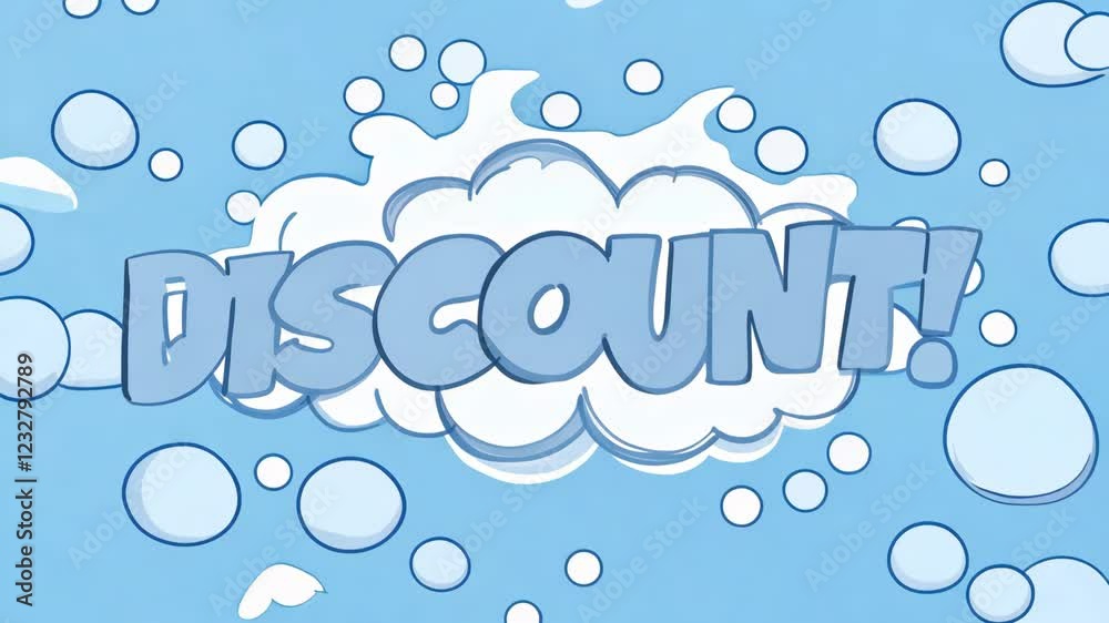 Poster a blue background with white bubbles and the word 