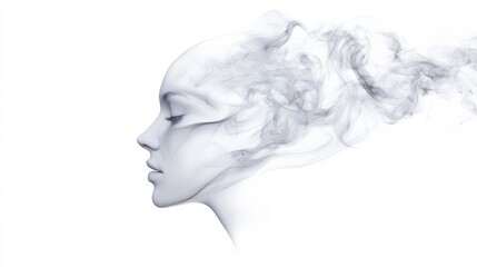 abstract portrait of a woman with smoke