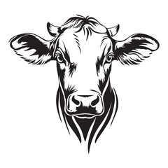 Detailed Cow Face Artwork for Merchandise