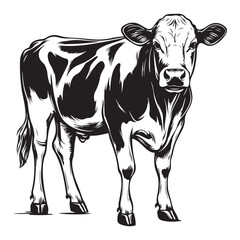 Hand-Drawn Cow Silhouette for Farm Branding