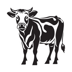 Hand-Drawn Cow Silhouette for Farm Branding