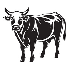Hand-Drawn Cow Silhouette for Farm Branding