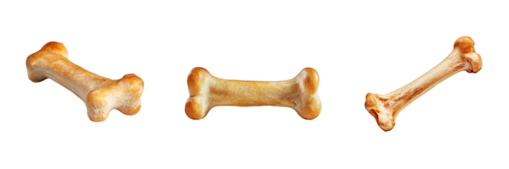 Dog chew bones on a transparent background pet supplies isolated realistic fun