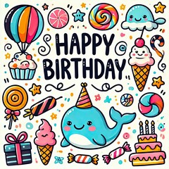 Fototapeta premium happy card with animals