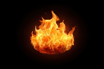 fireball explosion on dark background. burning flames texture.