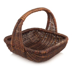 basket banana isolated on white background