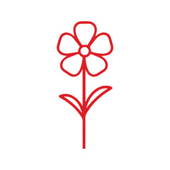 Red Color Flower Icon. Flower Illustration. Flower petals. Garden Decoration Plants.