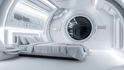 Futuristic Spaceship Bedroom: A Sleek and Minimalist Design