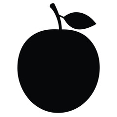 Plum Silhouette Vector Art Illustration – Black Plum Fruit Artwork Design