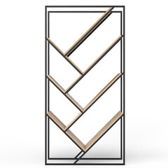 Loft style shelving unit made of metal and wooden shelves for accessories