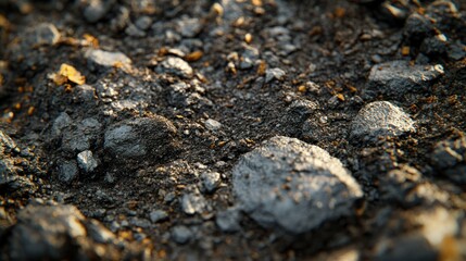 Dark soil, stones, texture, close-up, background, nature, website
