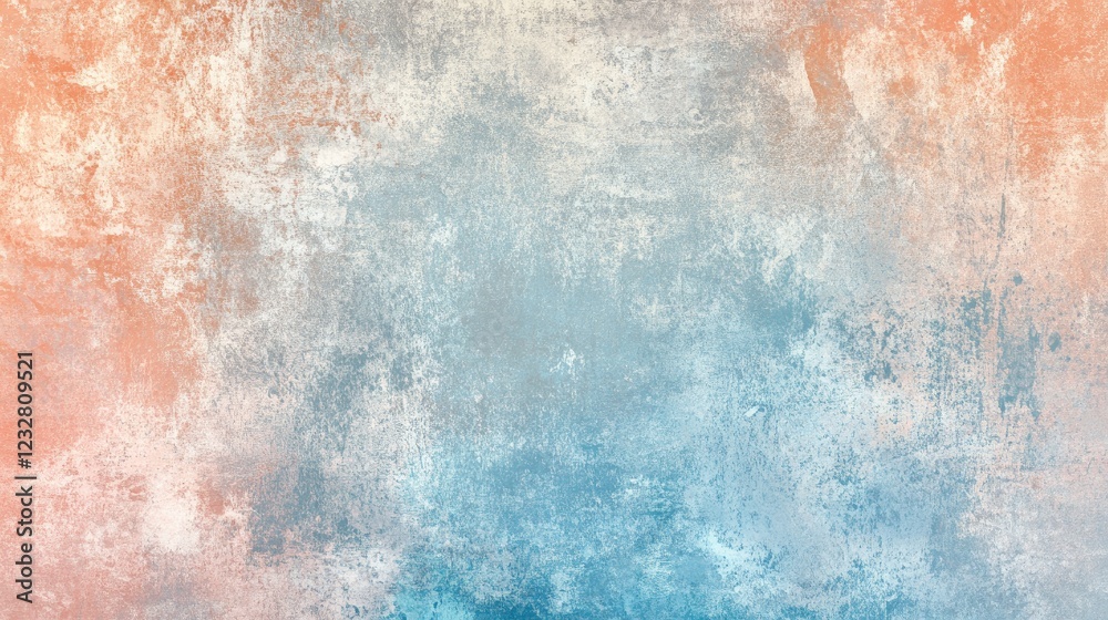 Poster abstract textured background in pastel blues and oranges