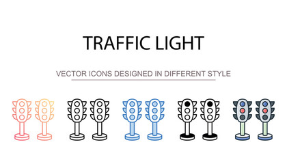 Traffic Light icon design with white background stock illustration