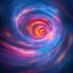 Colorful swirling vortex in space with nebula background, for backgrounds