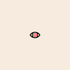 Eye logo icon flat vector design.