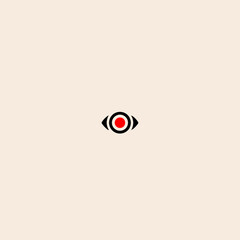Eye logo icon flat vector design.