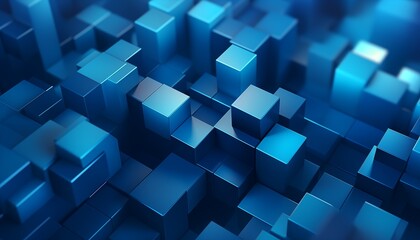 abstract background with squares cube colorful blue