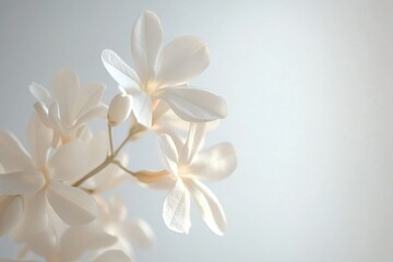 Naklejka premium Delicate White Blossoms Softly Illuminated