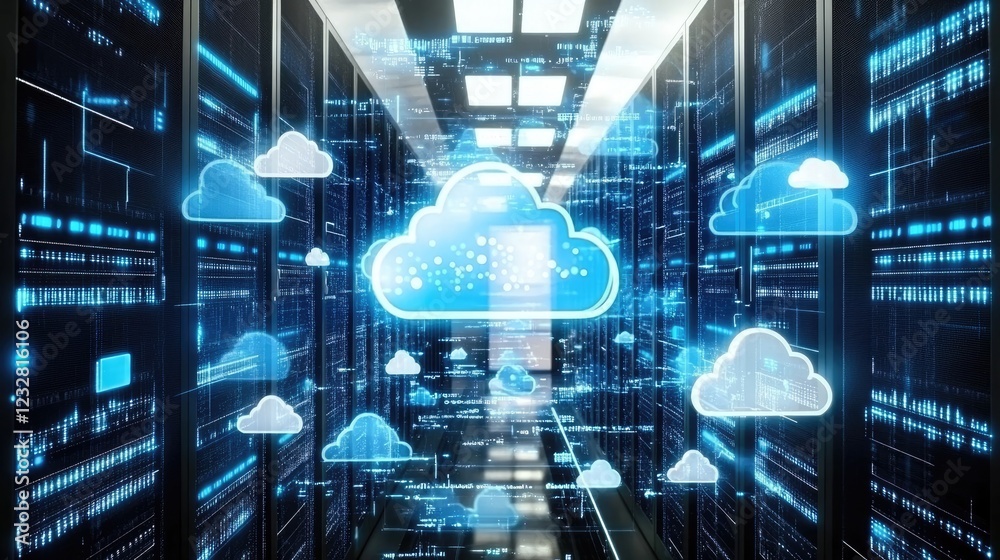 Poster Cloud Computing Server Room Data Center Infrastructure