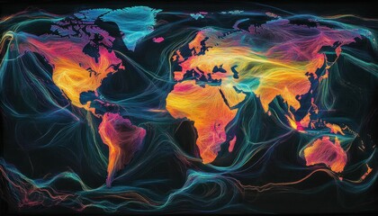 Global Network: An Artistic World Map of Interconnectedness