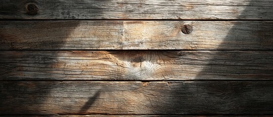 Fototapeta premium Weathered Wooden Planks Basking In Sunlight