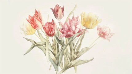 tulips in various colors
