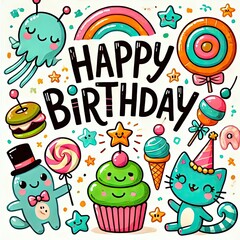 Fototapeta premium happy card with animals