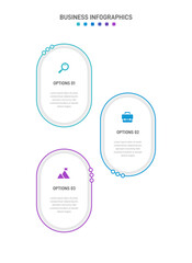 Vertical progress bar featuring 3 arrow-shaped elements, symbolizing the three stages of business strategy and progression. Clean timeline infographic design template. Vector for mobile presentation.