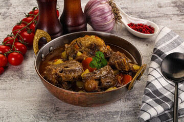 Gourmet Oxtail beef soup with vegetables