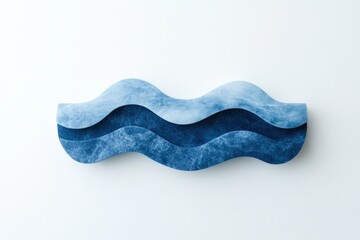 abstract blue wave art on white background